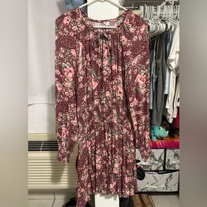 Aerie Floral Long Sleeve Dress Size M